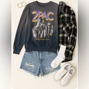 2PAC Graphic Crewneck Sweater - Black